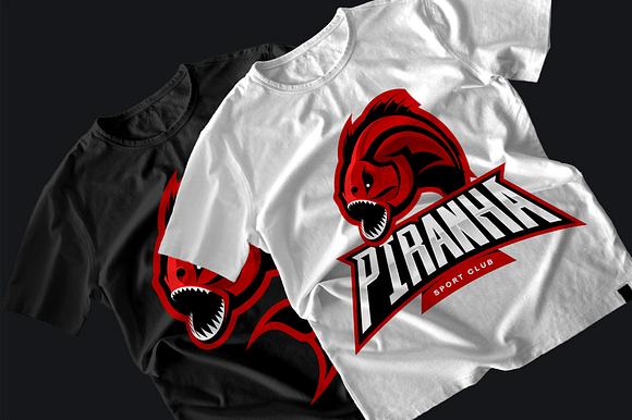 Piranha mascot sport logo design in Illustrations - product preview 2