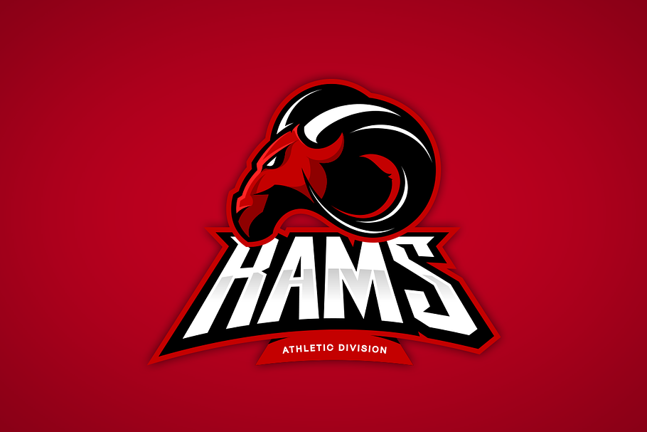 Ram mascot sport logo design in Illustrations - product preview 8