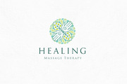 Healing massage logo template