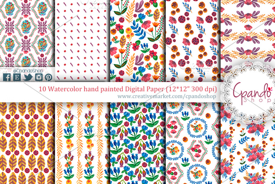 Contempo acrylic flower hand painted in Patterns - product preview 8