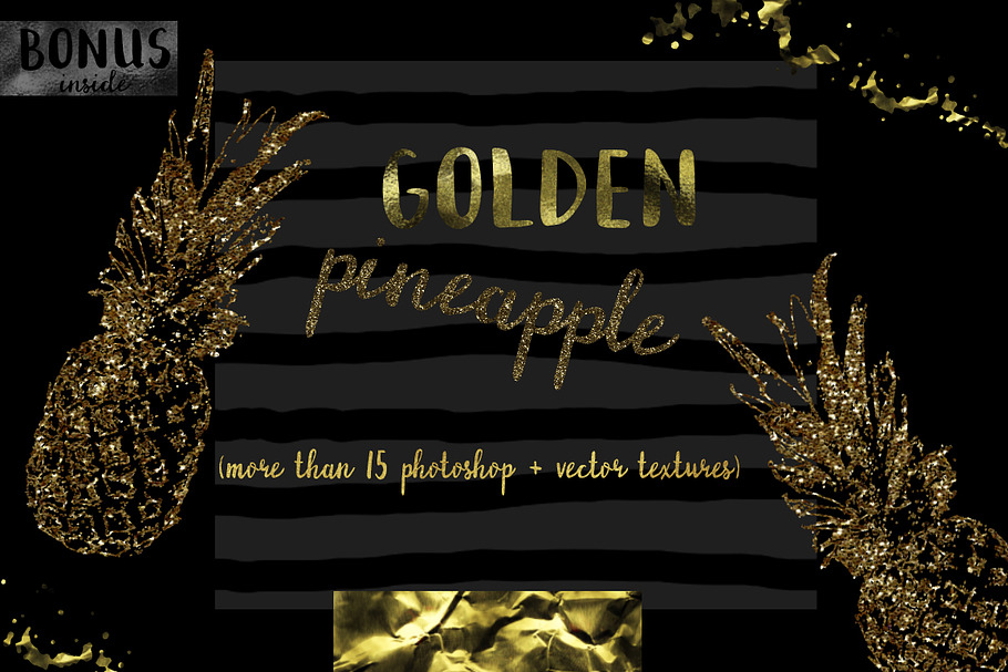 Golden Pineapple in Textures - product preview 8