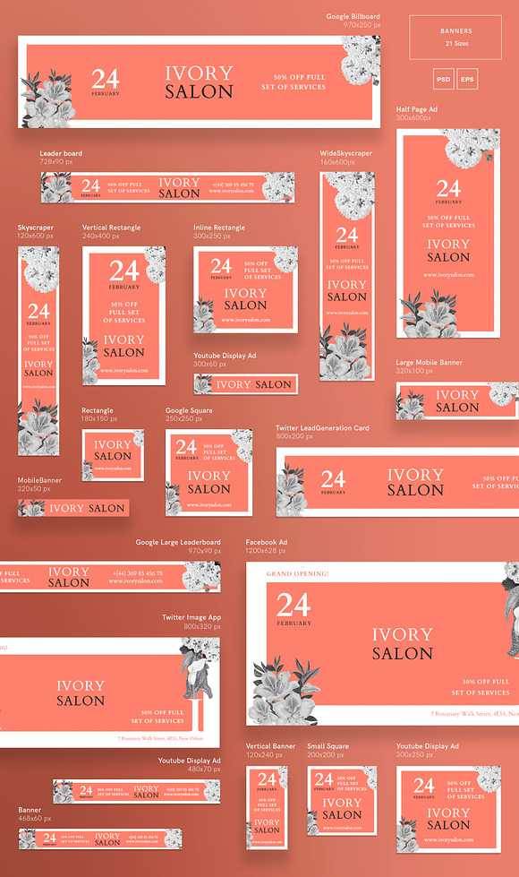 Mega Bundle | Ivory Salon in Templates - product preview 12