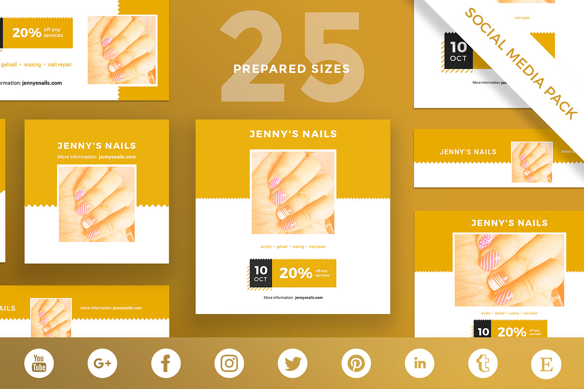 Social Media Pack | Nails Style in Social Media Templates - product preview 8