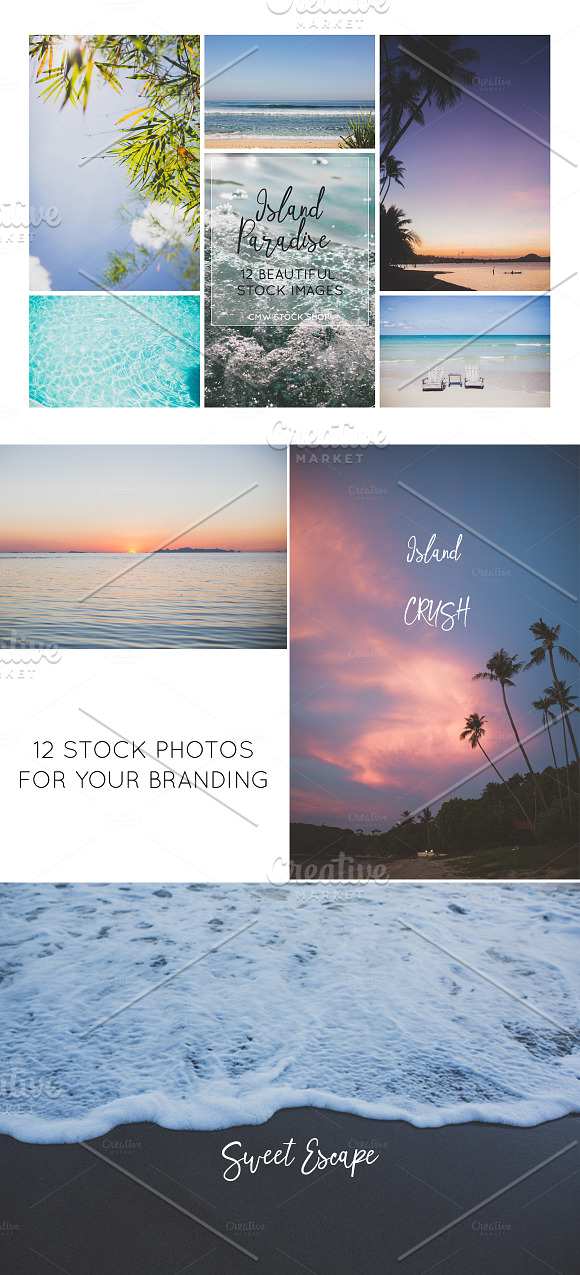 Island Paradise Branding Image Set in Branding Mockups - product preview 4