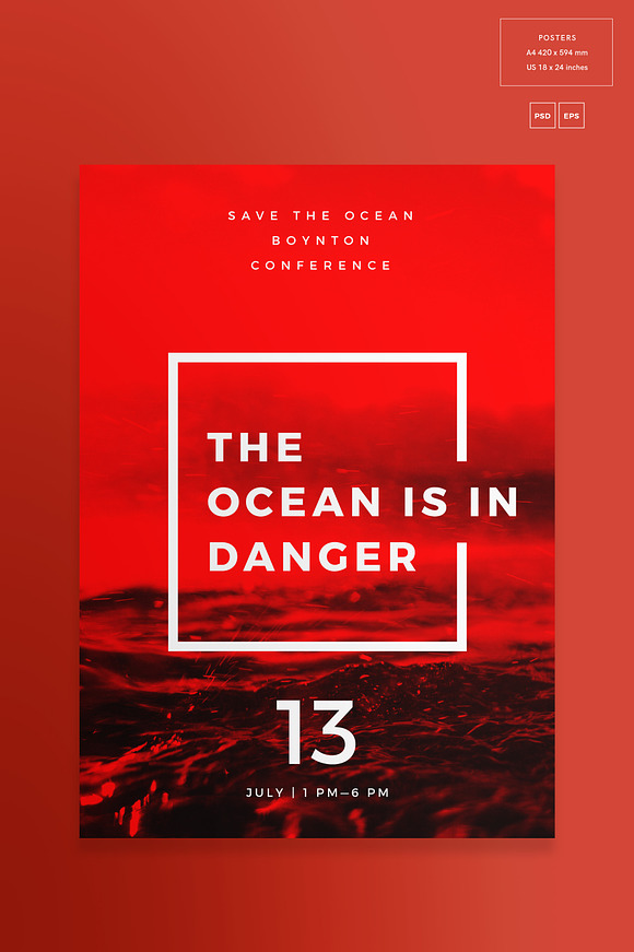 Posters | Ocean in danger in Flyer Templates - product preview 1