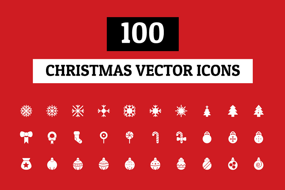 100 Christmas Vector Icons in Graphics - product preview 8