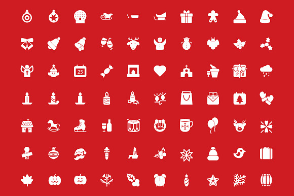 100 Christmas Vector Icons in Graphics - product preview 1