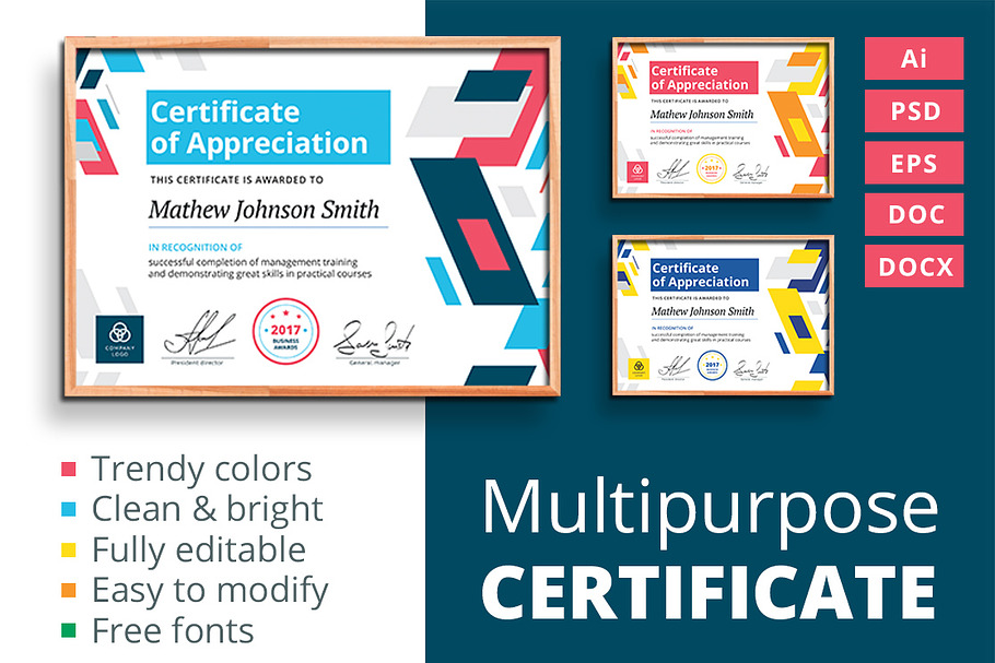 Modern multipurpose certificate in Stationery Templates - product preview 8