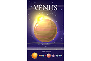 Venus Planet. Sun System. Universe. Vector