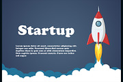 Rocket launch.Startup banner concept