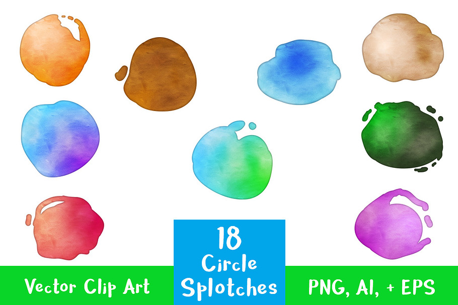 18 Circle Paint Splotches