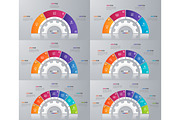 Collection of vector circle chart te