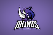 Rhino mascot sport logo design