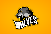 Wolf mascot sport logo design