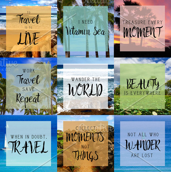 Instagram Travel Quotes Bundle in Graphics - product preview 1