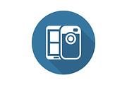 Mobile Photo Blogging Icon. Flat Design.