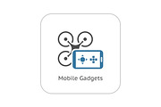 Mobile Gadgets Icon. Flat Design.