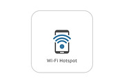 Wi-Fi Hotspot Icon. Flat Design.