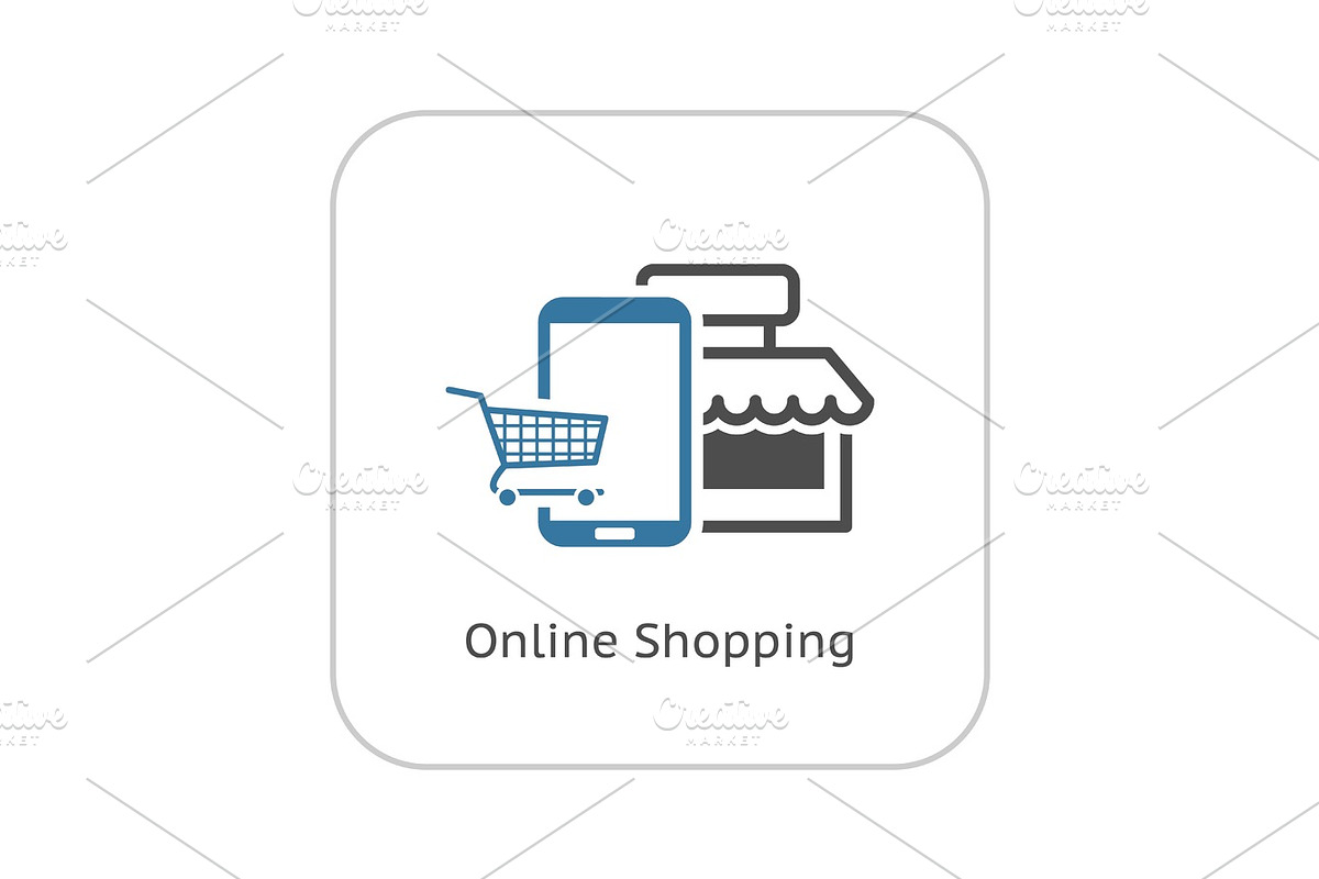 Online Shopping Icon. Flat Design. in Illustrations - product preview 8