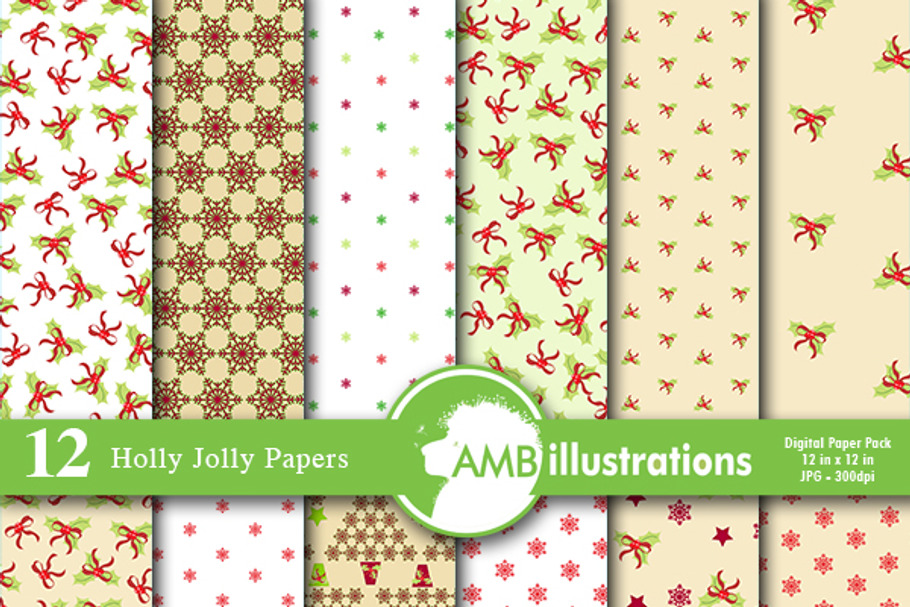 Christmas Digital Papers AMB-585