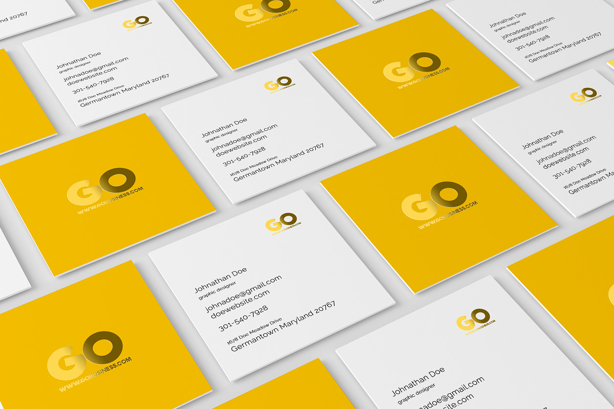 Square Business Card Mockup in Print Mockups - product preview 8