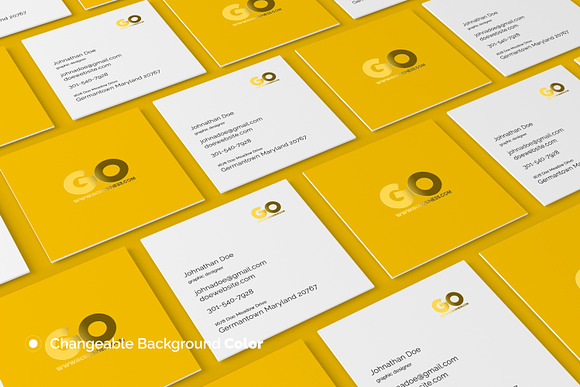 Square Business Card Mockup in Print Mockups - product preview 2