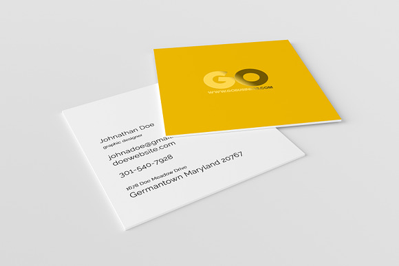 Square Business Card Mockup in Print Mockups - product preview 7