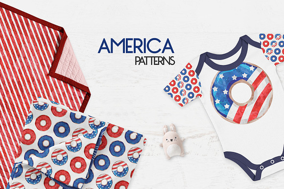 America - Watercolor Patterns in Patterns - product preview 3