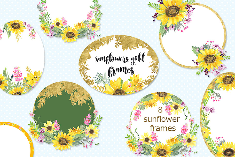 -50% Sunflowers watercolor flowers