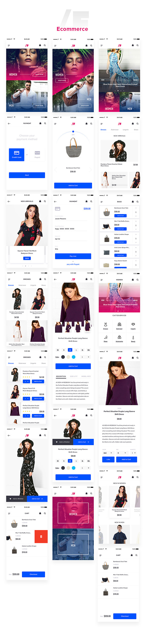 /F Fashion App UI Kit in Templates - product preview 1
