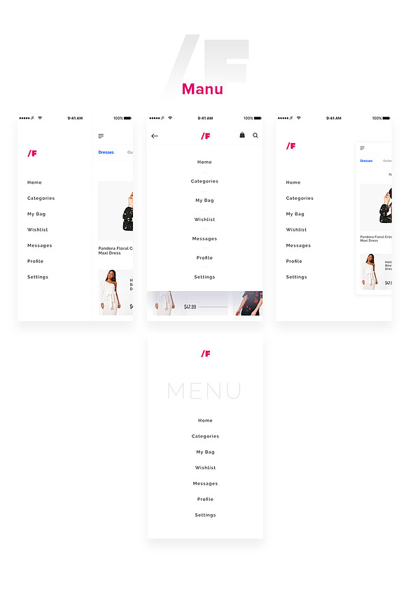 /F Fashion App UI Kit in Templates - product preview 2