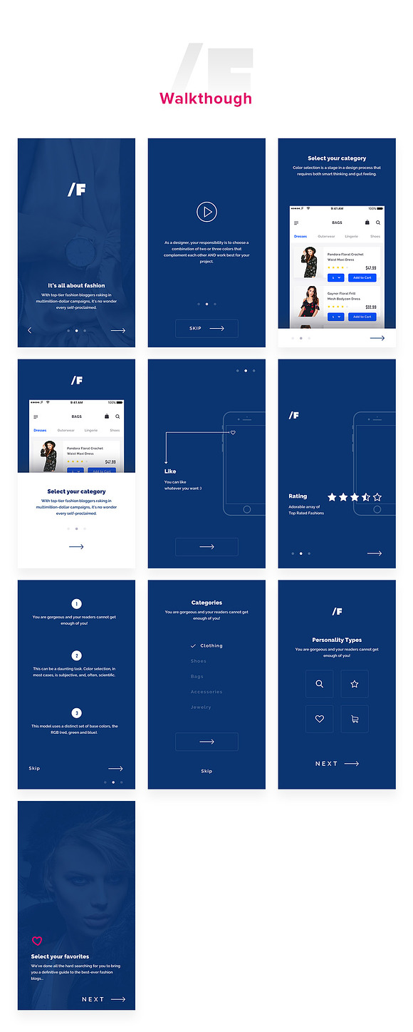 /F Fashion App UI Kit in Templates - product preview 4