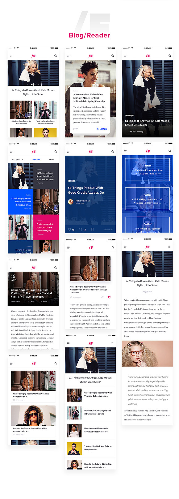 /F Fashion App UI Kit in Templates - product preview 5