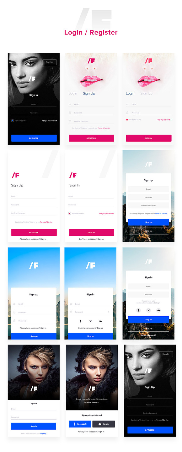 /F Fashion App UI Kit in Templates - product preview 6