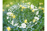 Background  with spring garden flowers