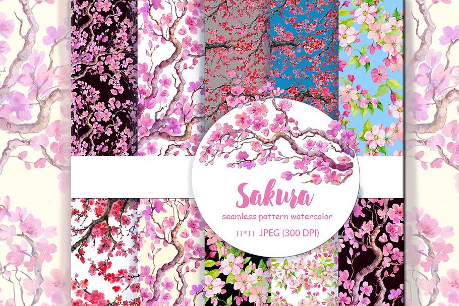 seamless pattern,Sakura, cherry