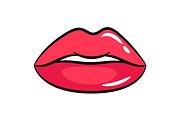 Female red lips sticker