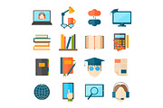 Education and school vector illustration web icon set college training graduate symbols.