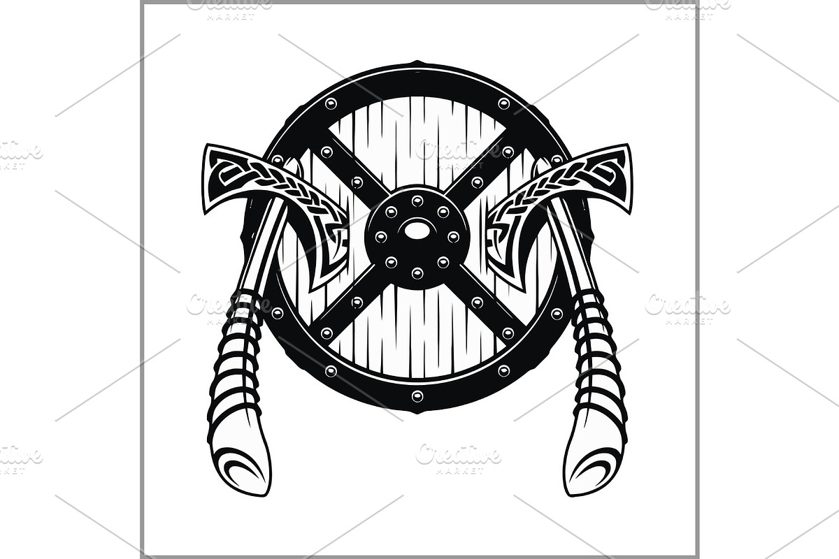 Viking Warrior Emblem in Illustrations - product preview 8