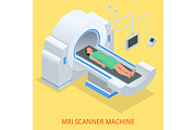 Magnetic resonance imaging MRI of the body. Flat isometric illustration. Medicine diagnostic concept
