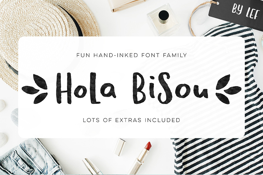 Hola Bisou font handlettered ink in Display Fonts - product preview 8