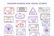 Western Europe passport stamps