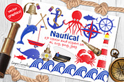Nautical vector & clipart set