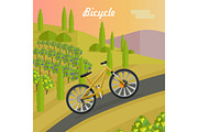 Racing Yellow Bicycle on the Asphalt Track.