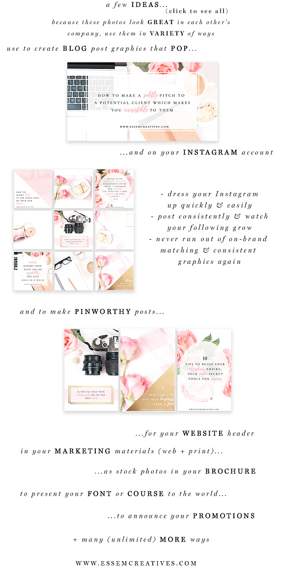 Pink Gold Black Stock Photos Bundle in Product Mockups - product preview 1
