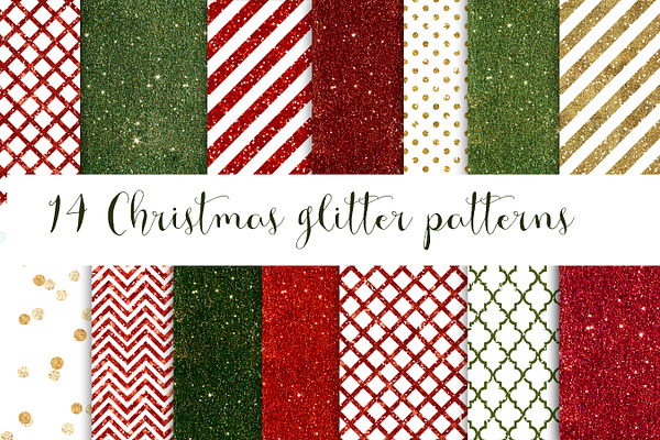 14 Christmas glitter patterns