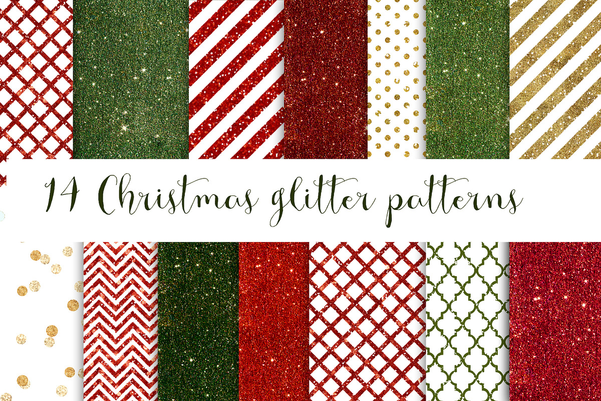 14 Christmas glitter patterns in Patterns - product preview 8