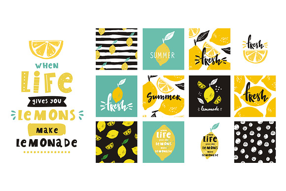 Hand drawn lemonade prints in Illustrations - product preview 2