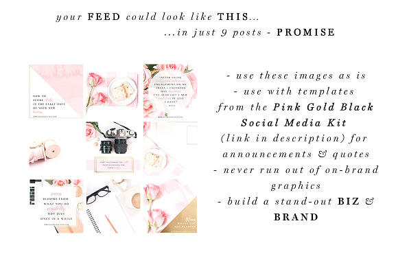 Pink Gold Black Stock Photos Bundle in Product Mockups - product preview 2