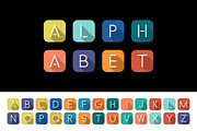 Colorful minimalistic flat alphabet
